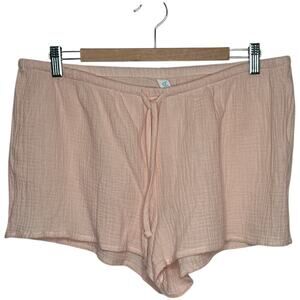 Bliss Lt Pink Cotton Gauze Muslin Lounge Beach Shorts Women's Size XL NWOT